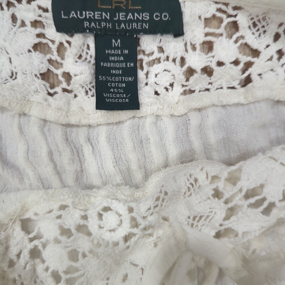 Ralph Lauren Cream Embroidered Women's Top - Picture 2 of 5